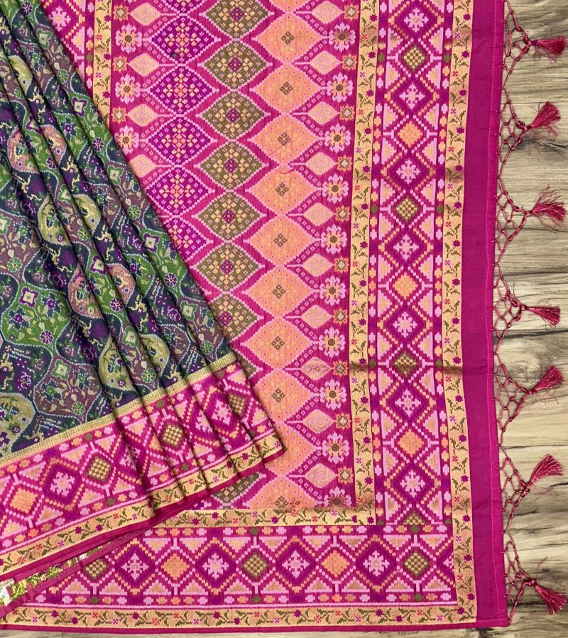 Silk Cotton Patola Saree - Image 3