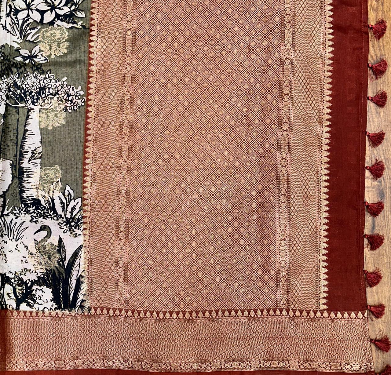 Fancy Floral Saree - Image 2