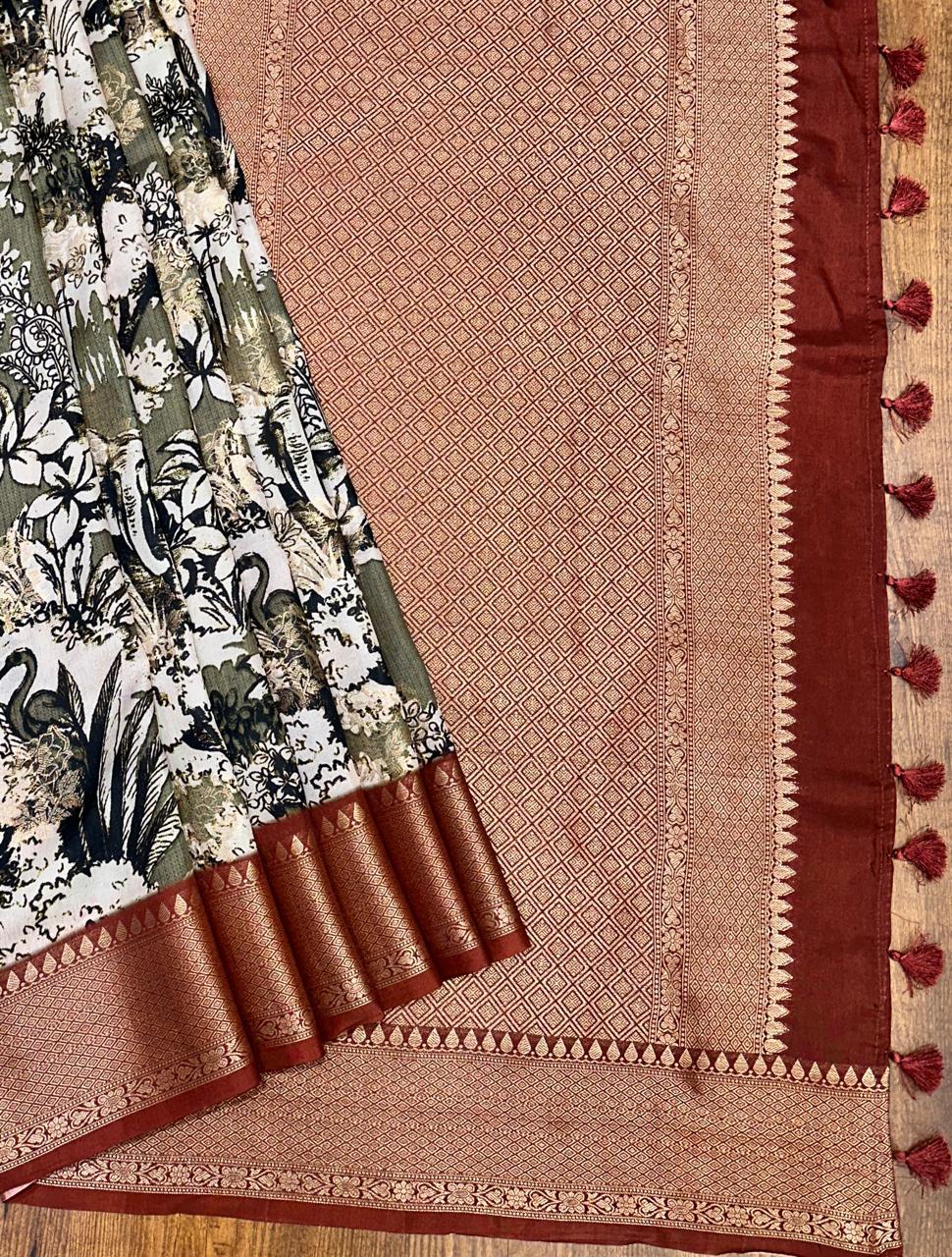 Fancy Floral Saree - Image 4