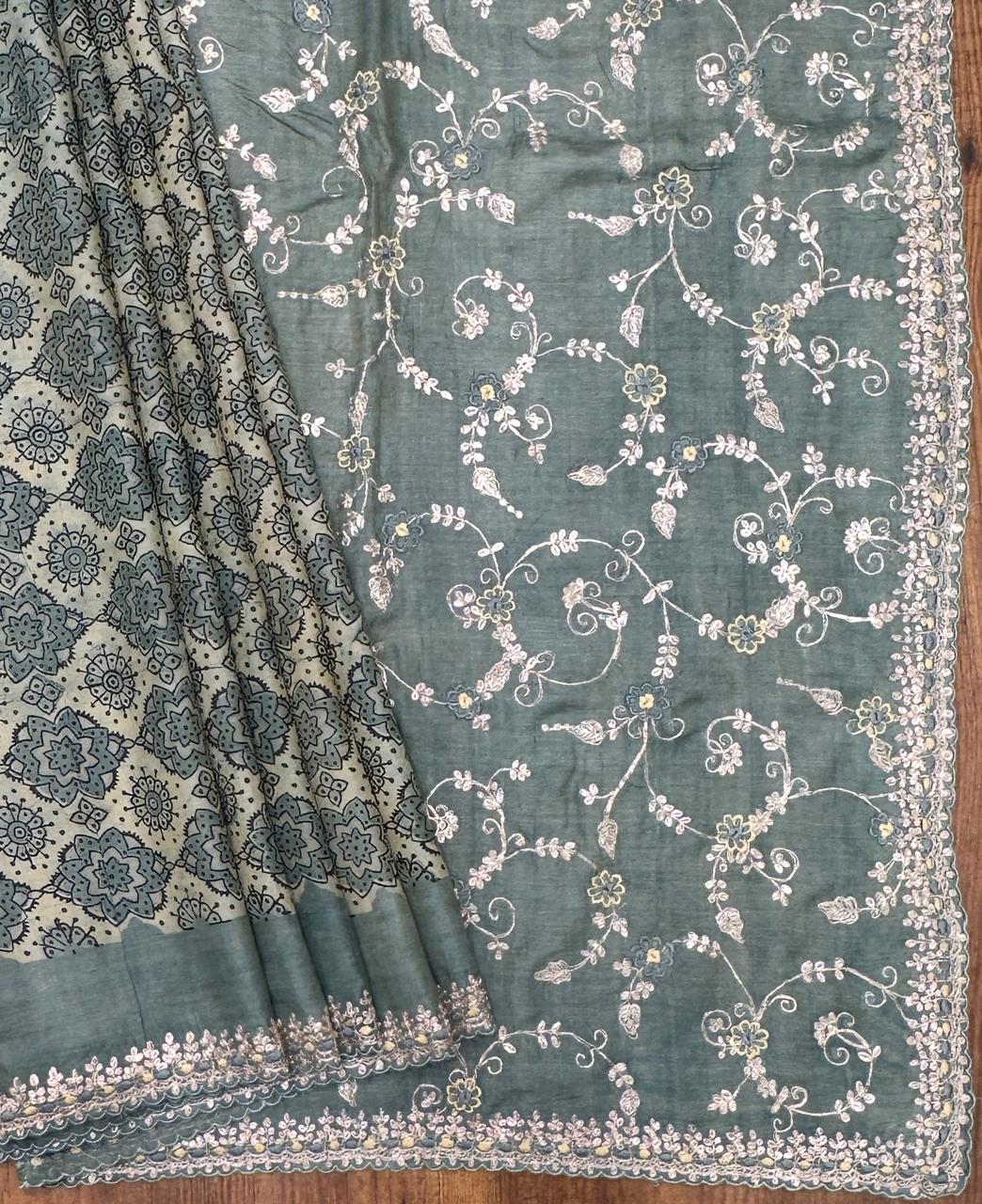 Tussar Silk Fancy Saree - Image 4