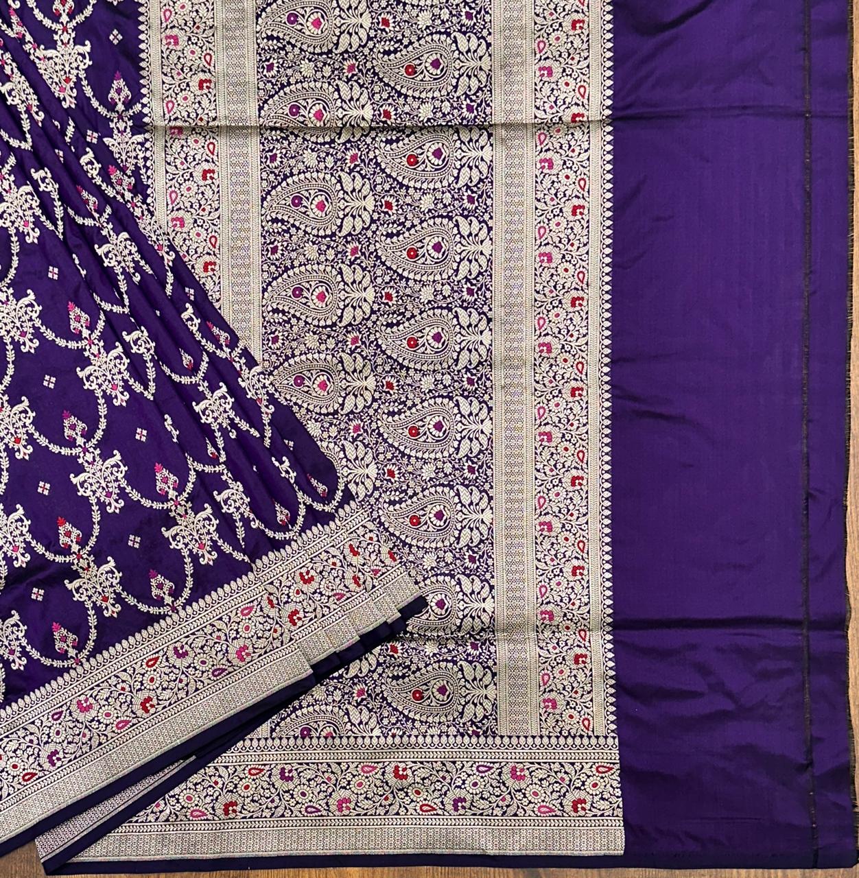 Meenakari Katan Silk Saree - Image 4